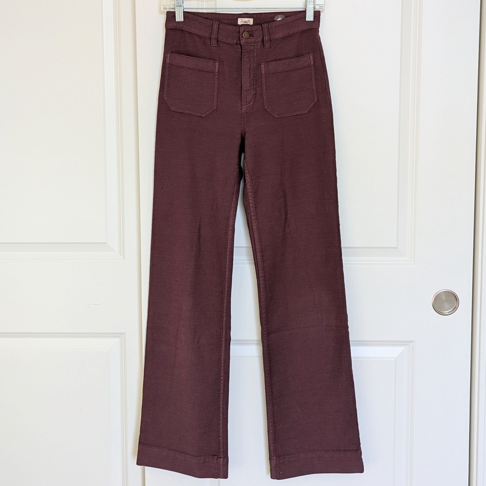 Faherty Wide-Leg Pants in Dusty Plum - Picture 3 of 7